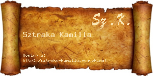 Sztraka Kamilla névjegykártya